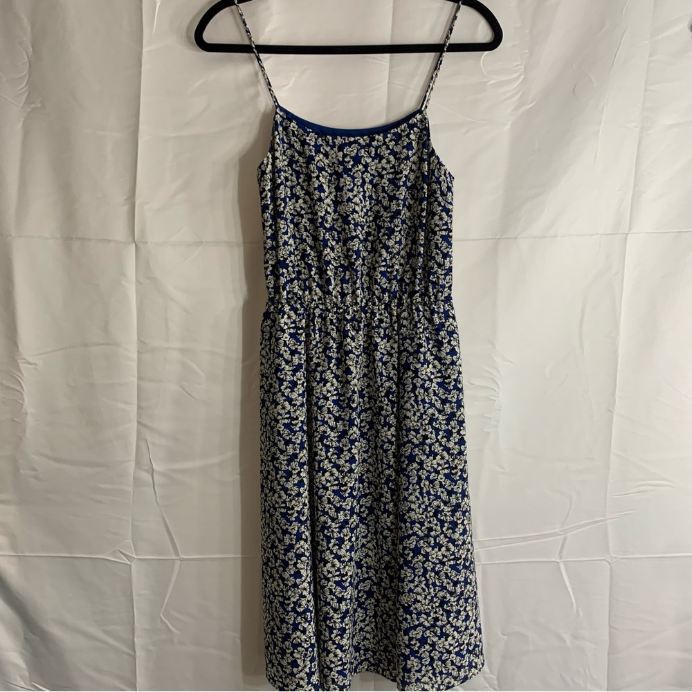 J. Crew Navy Floral Spaghetti Strap Swing Dress, size 0 - Picture 13 of 13